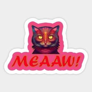 Cute cat meaw Sticker